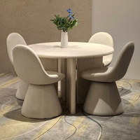 Kostenlose Probe Luxuriöser Chinesischer MDF Runder Hoher Esstisch für 4 Personen, Moderner Stil für Zimmer und Restaurant