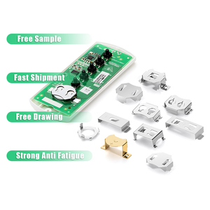 금속 접촉식 DIP 배터리 홀더 CR2025, 2032 <span class=keywords><strong>3V</strong></span> 코인 셀 배터리 접점 PCB 마운트 배터리 클립 - Product Image 1
