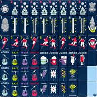 Ensemble de Mahjong Américain de Luxe pour Station de Ski, 160 Tuiles, Double Couche, Rayures Bleues en Acrylique, Taille Jumbo 1,42 Pouces, Boîte en Carton Portable