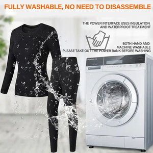 Winter Paar Elektrisch Thermisch Ademend Pak Lange Warme Tops Broek Set Tweedelige Usb Verwarming Heren Ondergoed Set - Product Image 5