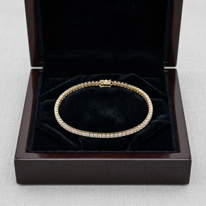 Bracelet tennis en diamant rond cultivé en laboratoire certifié IGI, 3,75 carats, en or jaune massif 10 carats - Product Image 4