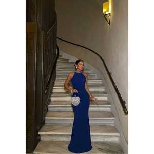 Robe de soirée pour femme Saks avec détails en perles, style robe de bal, longueur au sol, formelle pour les fêtes, tailles XS et XL, décoration en strass - Product Image 1