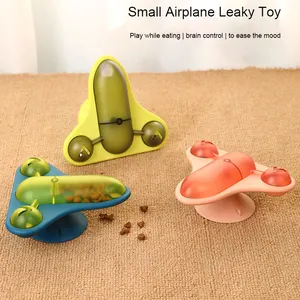 LovePaw Wholesale Airplane Design Pet Leaky Food Toy Cat Treat Dispenser Toy With Suction Cup Interactive Cat Toy