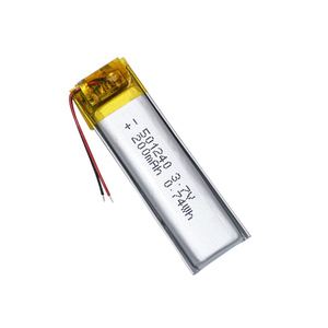 Batterie Lipo 501240 3.7V 200mAh Batterie au lithium-ion polymère rechargeable avec PCB - Product Image 2