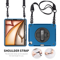 Étui antichoc pour tablette avec support rotatif à 360°, porte-stylet et bandoulière pour iPad Air 7e génération M3 2025 13 pouces (modèles A3268, A3269)