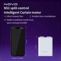 Système de rail de rideau motorisé N51 Gauche/Droite Contrôle indépendant des rideaux Compatible Tuya WiFi Application Smart Life Alexa/Google Home