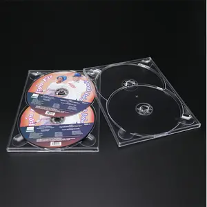 Standard überlappung Multi CD Cover Drive Kunststoff verpackungs box Clear Slim Double Long CD-Halter Musik Disc Karton CD Digit ray