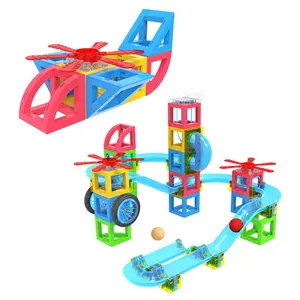 नए खिलौने उच्च गुणवत्ता शैक्षिक रंगीन सुरक्षित चुंबकीय संगमरमर ट्रैक चलाने बिल्डिंग ब्लॉक सेट खिलौना खेल बच्चों के लिए