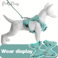 2024 Set Harness Anjing khusus sublimasi dapat disesuaikan Harness anjing beludru Valentine untuk anjing kecil