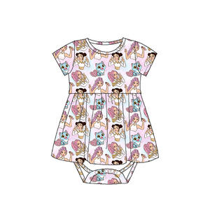 Groothandel Zomerjurkjes voor peuters, korte mouwen, ronde hals, romper, baby cartoon print, twirl jurkje, bubbel romper - Product Image 3