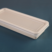 Boîte à lunch jetable en bagasse de canne à sucre, 3 compartiments, anti-fuite, pour plats à emporter