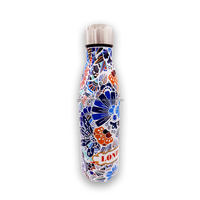 Botella para beber de acero inoxidable de alta calidad, termo, frasco de doble pared, 17oz, botellas de agua al vacío impresas en 3D personalizadas