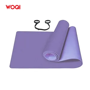Woqi Matras Yoga Anti Selip Kualitas Tinggi Matras TPE Latihan Kebugaran dengan Tali Pembawa