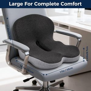 Cojín de Asiento Ergonómico en Forma de L de Espuma Viscoelástica para Trabajadores de Oficina que Pasan Mucho Tiempo Sentados - Product Image 2