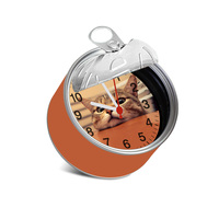 Jam Mini Magnetik Custom Cetak Transfer Termal Bentuk Bulat Hadiah Promosi