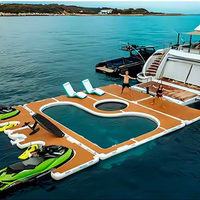 Grande plateforme flottante gonflable portable pour piscine, lac, plage, jouets aquatiques d'été