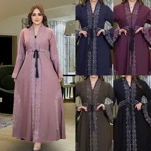 Dernier modèle de robe de luxe ample abaya pour femmes musulmanes à bas prix robe caftan pour femme à manches longues robe de soirée