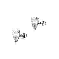Élégantes boucles d'oreilles clous en laiton doré et argenté en forme de poire avec zircon et fermoirs à vis pour mariage, fête et usage quotidien