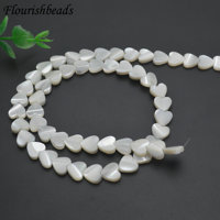 Perles d'espacement lisses en forme de cœur de coquille blanche de 6mm 8mm pour femmes hommes collier fabrication de bracelets vente en gros