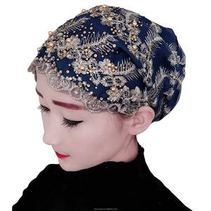 Women's Muslim Ethnic Inner Cap Headscarf, Rhinestone Headscarf <b>Hat</b>, Lace, Eco-friendly, Breathable, Suitable for Everyone - Product Image 5