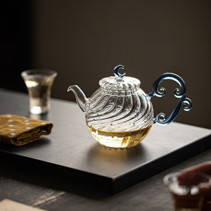 Guanlan Glass Teapot Round Heat Resistant With Lid For Kung Fu <b>Tea</b> <b>Set</b> - Product Image 4