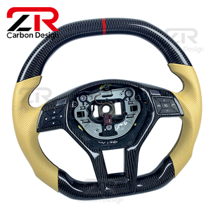 Volant sport en cuir véritable personnalisé en fibre de carbone pour Mercedes Benz <span class=keywords><strong>AMG</strong></span> W204 W205 W212 W213 W217 W218 - Product Image 3