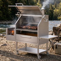 Barbecue au charbon de bois de style Santa Maria en acier inoxydable commercial Grill de style argentin
