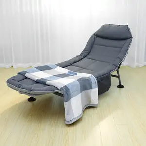 Popüler lüks katlanır sazan balıkçılık yatak sandalye yeni tasarımlar yumuşak yatak metal çerçeve büyük satış