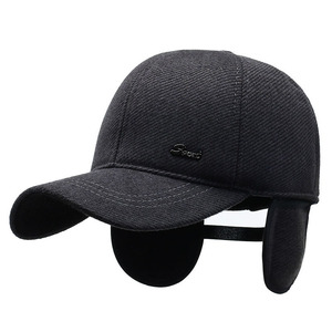 Men's Twill Baseball Cap With Fleece Lining Warm Winter Hat For Outdoor Activities - Product Image 3