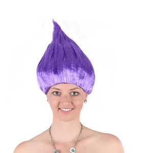 <span class=keywords><strong>Peluca</strong></span> y tocado de cosplay de <span class=keywords><strong>Trolls</strong></span>, en forma de lágrima, resistente a altas temperaturas, semimanual, venta al por mayor en stock - Product Image 4