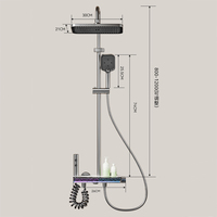 Ensemble de douche de salle de bain à vente chaude, mitigeur à touches de piano, système de douche thermostatique, robinet de douche intelligent avec affichage numérique LED