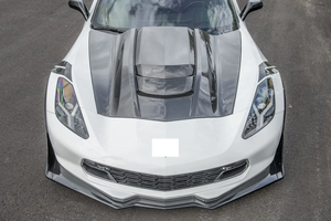 Capot en fibre de carbone MRD pour Chevrolet <span class=keywords><strong>Corvette</strong></span> <span class=keywords><strong>C7</strong></span> <span class=keywords><strong>Stingray</strong></span>, véritable fibre de carbone, capot V3, ajustement parfait, facile à installer - Product Image 6