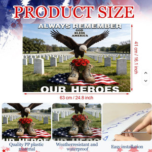 कस्टम मेमोरियल डे यार्ड पर हमेशा हीरो गार्डन ध्वज 12x18 इंच सैन्य सैनिक यार्ड आउटडोर सजावट - Product Image 5