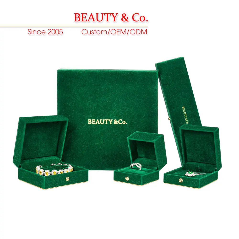 Wholesale Luxury Jewellery Box Custom Jewelry Packaging Velvet Bangle Bracelets Earrings Necklace Ring Box Packaging Jewelry Box