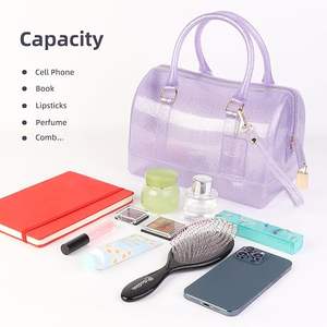 Sac à main d'é<span class=keywords><strong>t</strong></span>é <span class=keywords><strong>en</strong></span> PVC transparent pour femme, sac à bandoulière structuré avec poignée coussinée, couleur bonbon et paillettes - Product Image 4