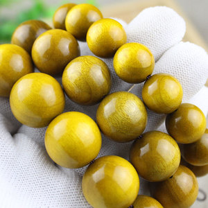 Sichuan Golden Nanmu Wood <b>Bracelet</b> 15mm 18mm 20mm Round Beads Religious Ceremony Unisex Jewelry Collectible Buddhist Beads - Product Image 3