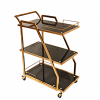 Chariot de service buffet 3 niveaux en acier inoxydable, personnalisé pour hôtels, restaurants et bars, capacité 10L, design unique