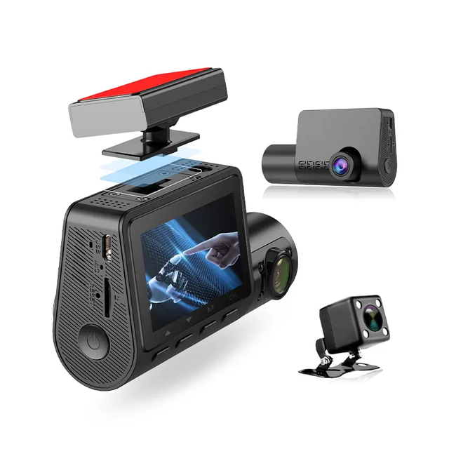 1080P Triple Lens Car Camera Car Dash Camera 2.0 Inch IPS Screen Dashboard Cam 2MP Driving Recorder
