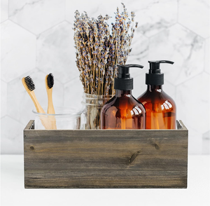 Jardinière rectangulaire en bois rustique de grande capacité, faite à la main, plusieurs couleurs, boîte intérieure en plastique pour pot de fleurs de fenêtre - Product Image 5