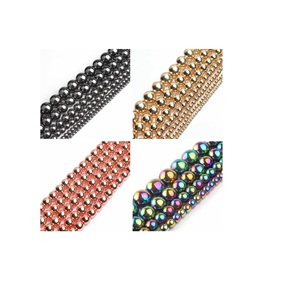 Venta al por Mayor <span class=keywords><strong>de</strong></span> Cuentas Sueltas <span class=keywords><strong>de</strong></span> Hematita en Forma Redonda Chapadas en Oro <span class=keywords><strong>de</strong></span> 14K para Bisutería - Product Image 2