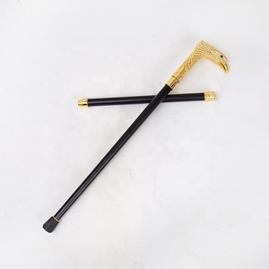 Bastón de cabeza de águila de Ojo Azul dorado-Mango de metal intrincado con acento de zafiro para fiestas Accesorio de disfraz de acabado lujoso - Product Image 4