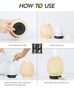 Thủ Công Tự Nhiên Hương Liệu Tre Khuếch Tán Hương Thơm Với Đèn 7 Màu 100ML - Product Image 6