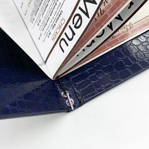 Cubierta de Menú de Cuero para Restaurante, Doble Página A4, con Cordón de Goma - Product Image 2