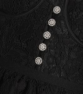 2021 नए आगमन ग्रीष्मकालीन फैशन कपड़े कस्टम महिला सेक्सी लंबी आस्तीन महिला सुरुचिपूर्ण काले रंग की पोशाक मैक्सी लेस शाम की पोशाक - Product Image 3