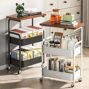Étagère de cuisine mobile à 3 niveaux, <span class=keywords><strong>chariot</strong></span> de rangement domestique sur roulettes pour comptoir et articles divers - Product Image 1