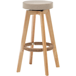 Tabouret <span class=keywords><strong>de</strong></span> <span class=keywords><strong>bar</strong></span> pivotant sans dossier en bois massif, style nordique moderne et décontracté, pour usage domestique - Product Image 5
