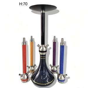 70 cm Metal <b>Hookah</b> Set Carbon Fiber Style Tobacco <b>Pipe</b> Multi Color Smoking Accessory for Lounge Bar - Product Image 1