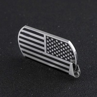 Collar con Colgante Rectangular de Bandera Americana en Acero Inoxidable 316L con Esmalte de Alto Brillo para Hombre