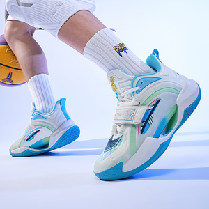 Nuevo luminoso de alta elasticidad de tela elástica superior práctico resistente al desgaste MD suela de goma forrado de malla zapatos de baloncesto para hombres - Product Image 5