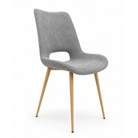Chaise de salle à manger moderne à dossier en forme de cuillère, rembourrée avec un dossier et un siège en tissu pour café, restaurant, banquet